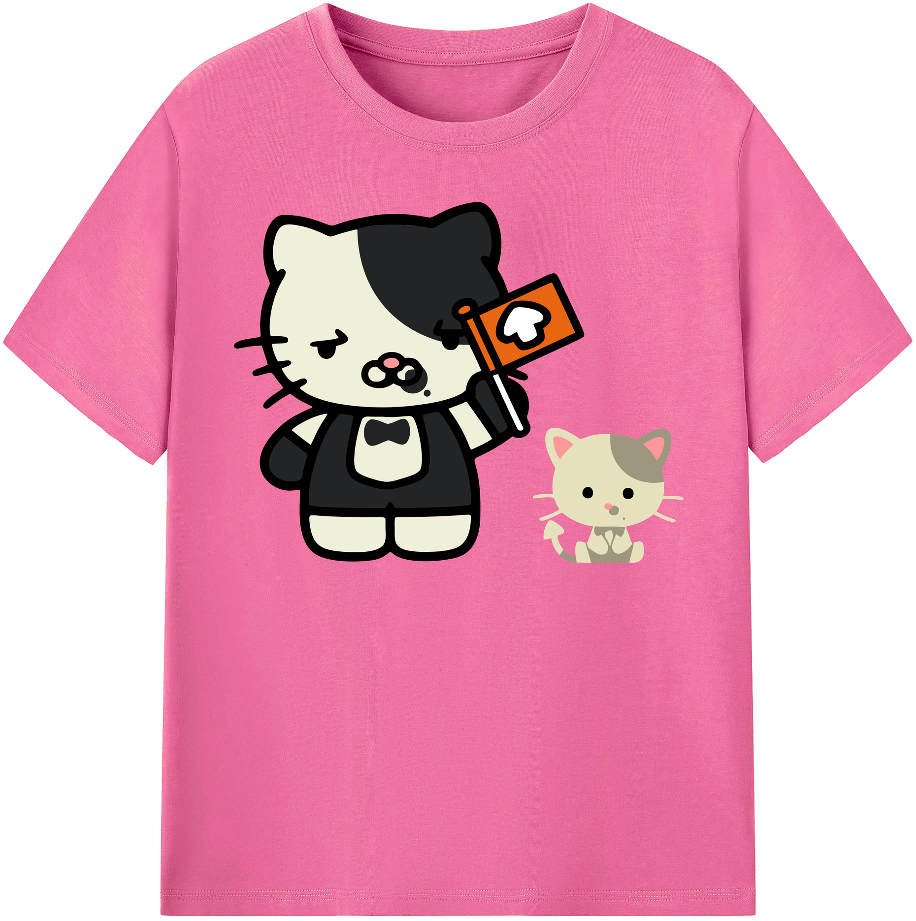 （画像用） Hello Kitty ハローキティ レディースカジュアルプリントTシャツ（綿100％）